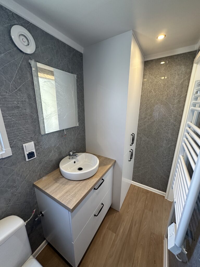 Veludnyttet lille badeværelse