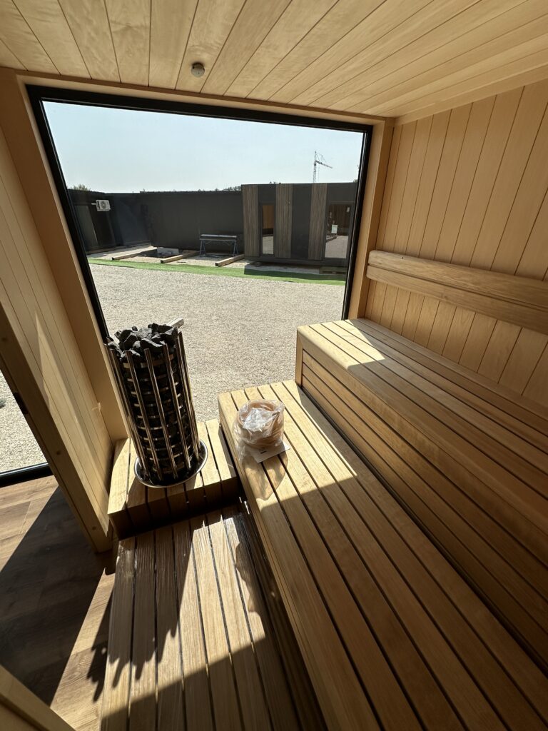 Sauna afdeling i en pavillon